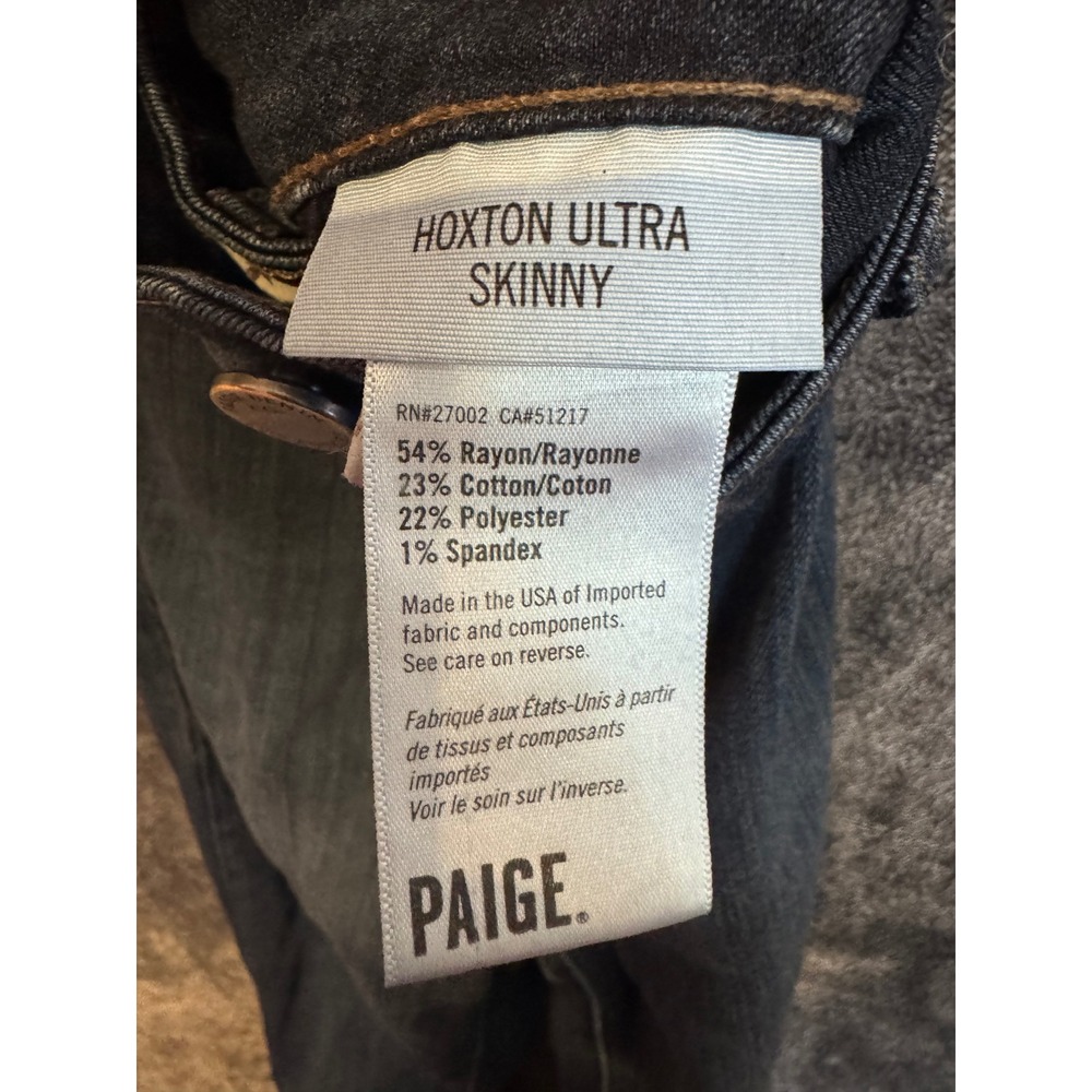 PAIGE Hoxton Ultra Skinny Jeans Womens 26 Dark Wash High Rise Stretch Denim - Picture 4 of 4